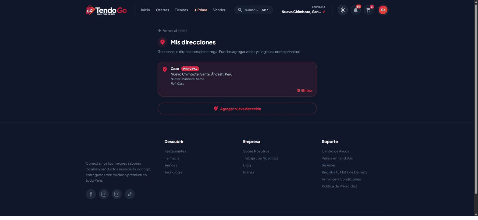 Direcciones de entrega