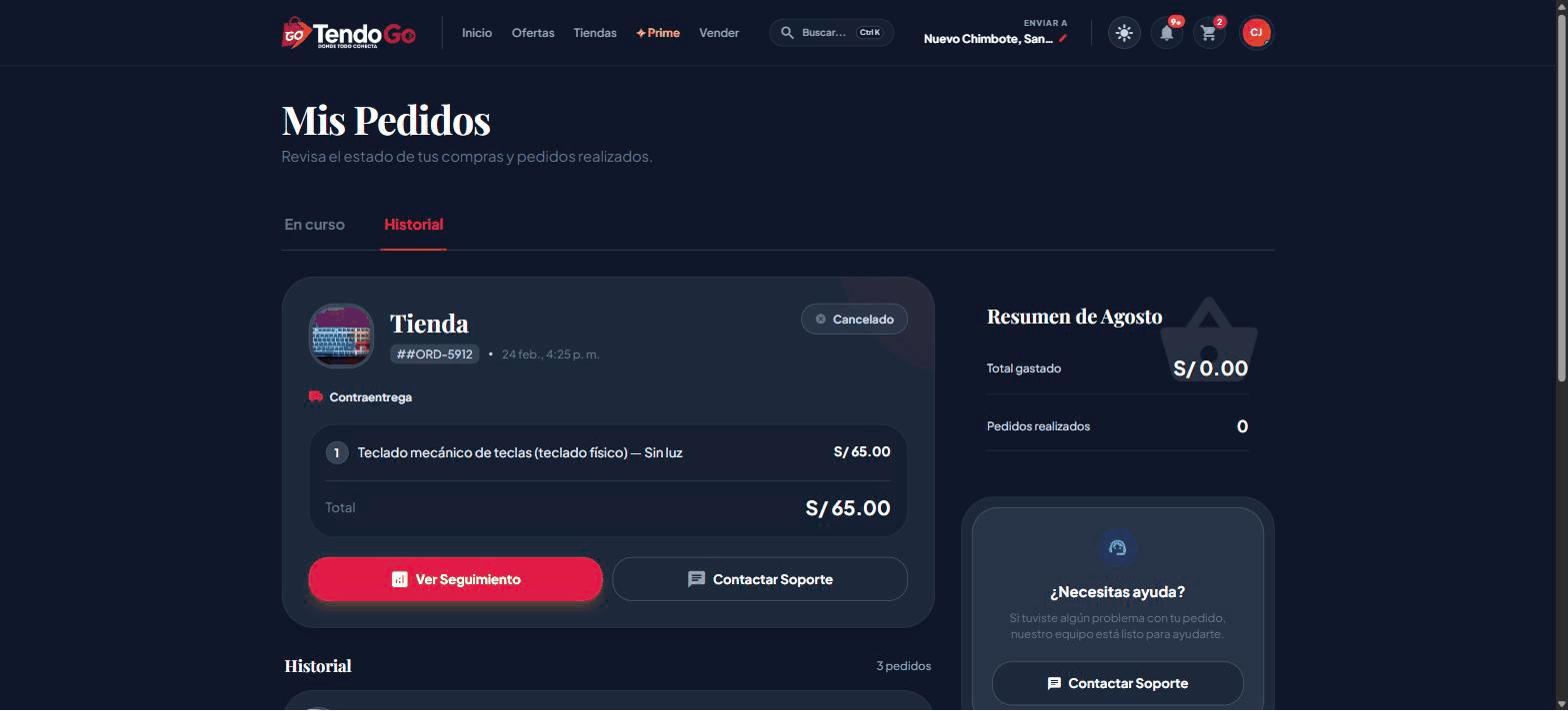 Listado de pedidos